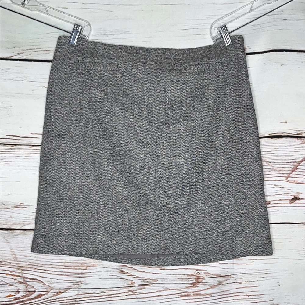 Talbots Petites NWT Sz 16P Gray Herringbone Wool Blend The Classic Pencil Skirt